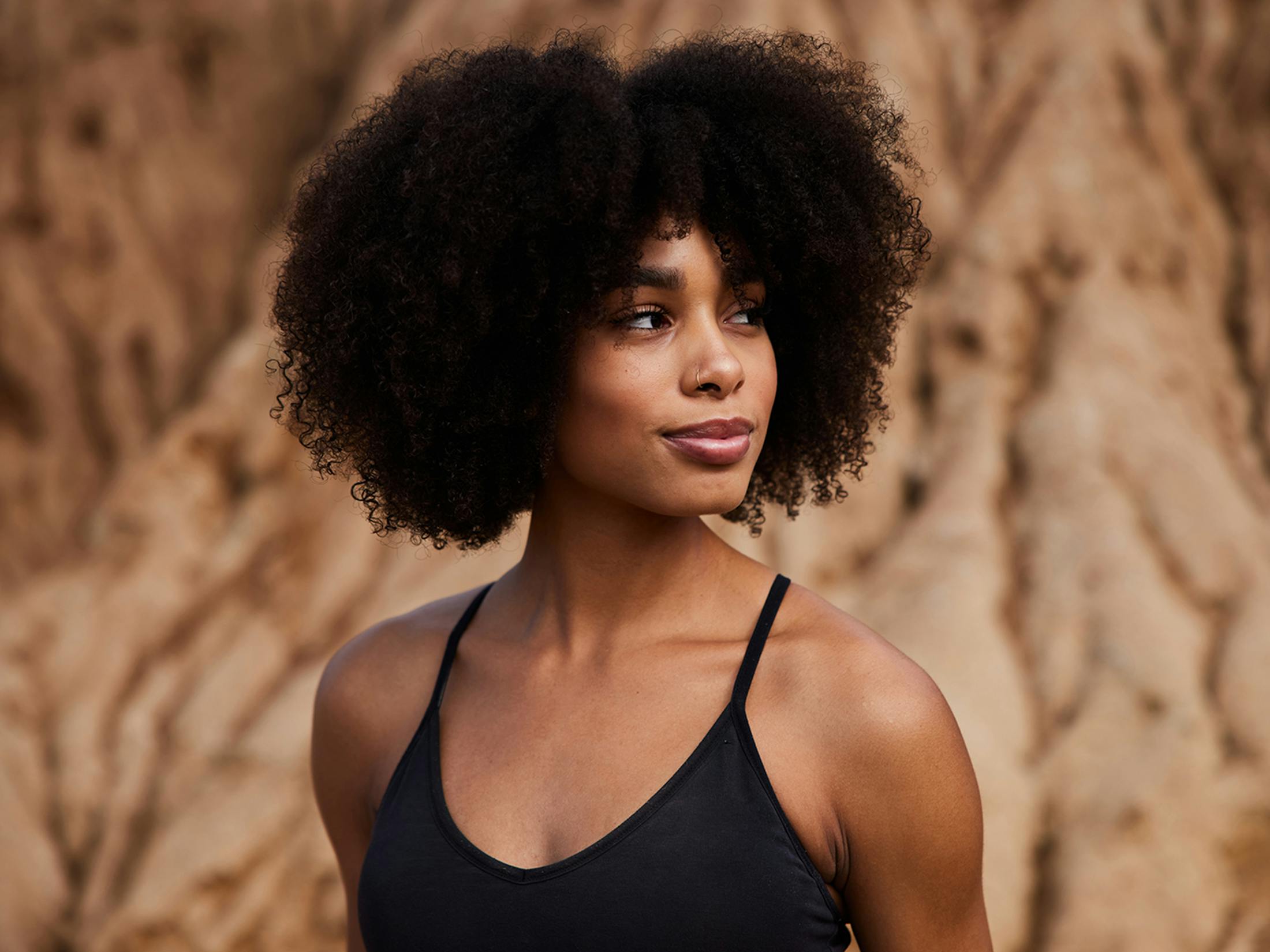 Woman looking off to the side