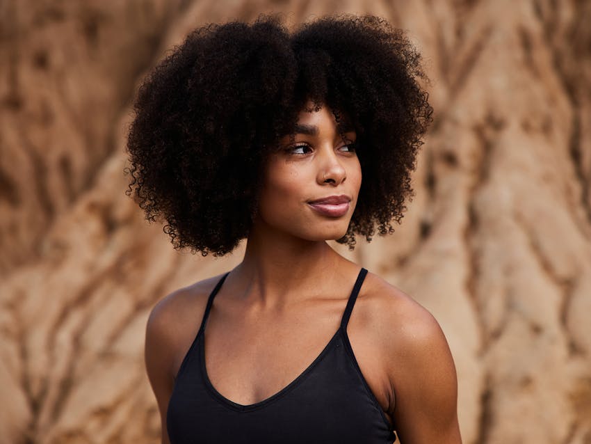 Woman looking off to the side