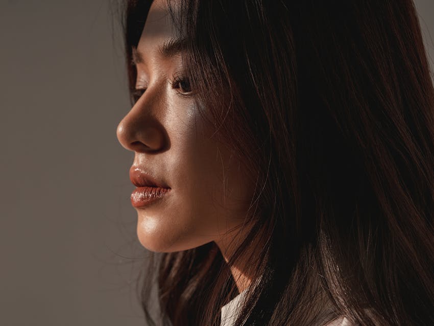Woman's side profile