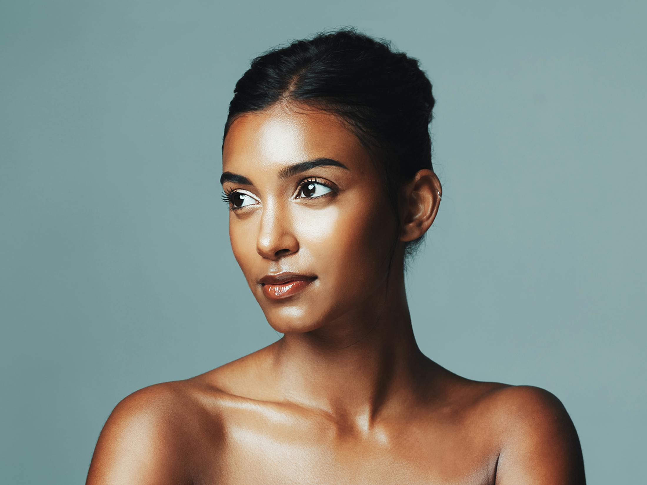 Woman looking off to the side