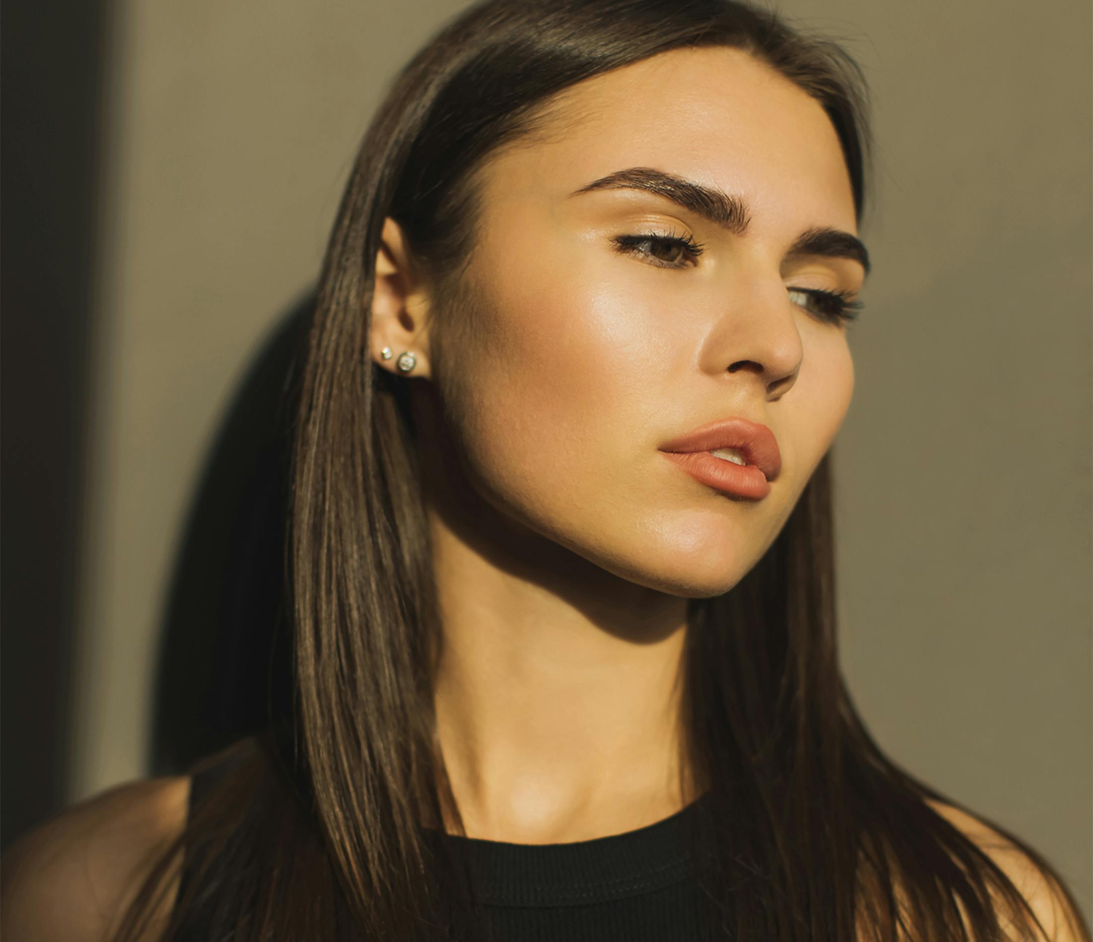 Woman looking off to the side