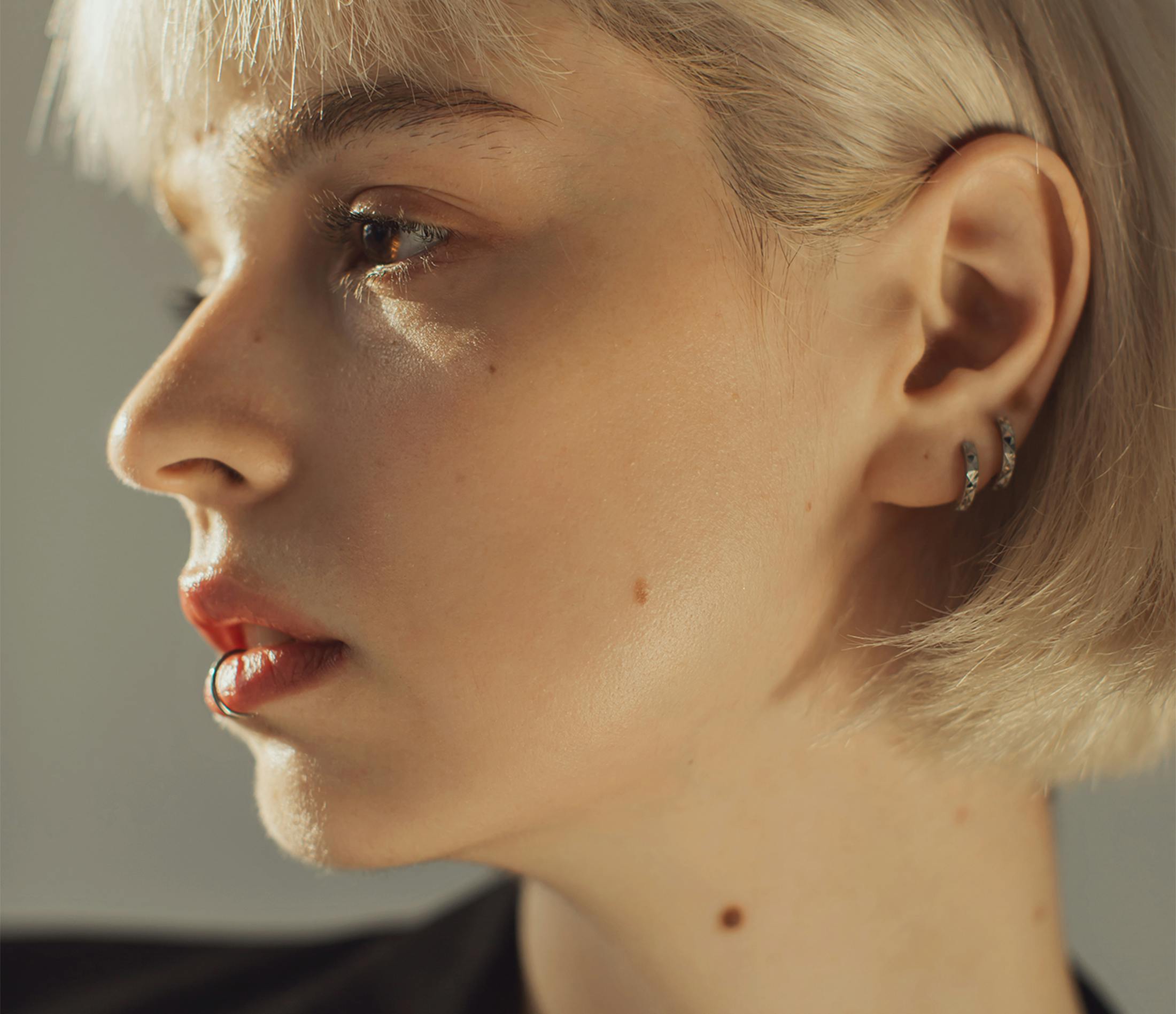 Woman's side profile