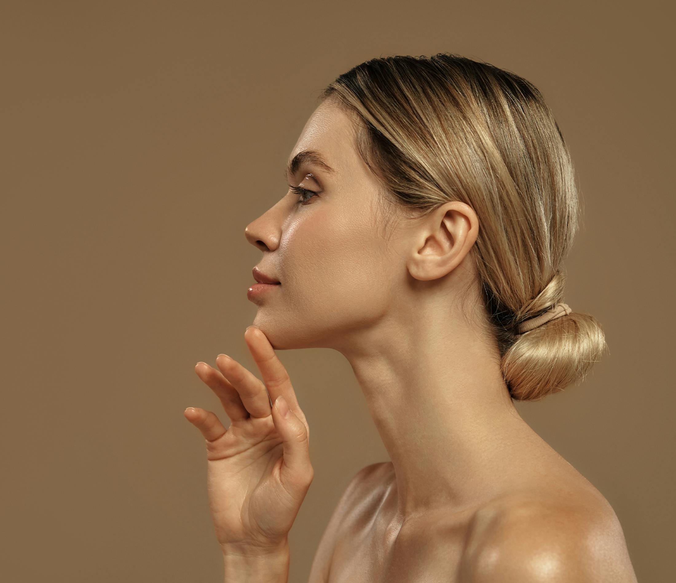 Woman's side profile