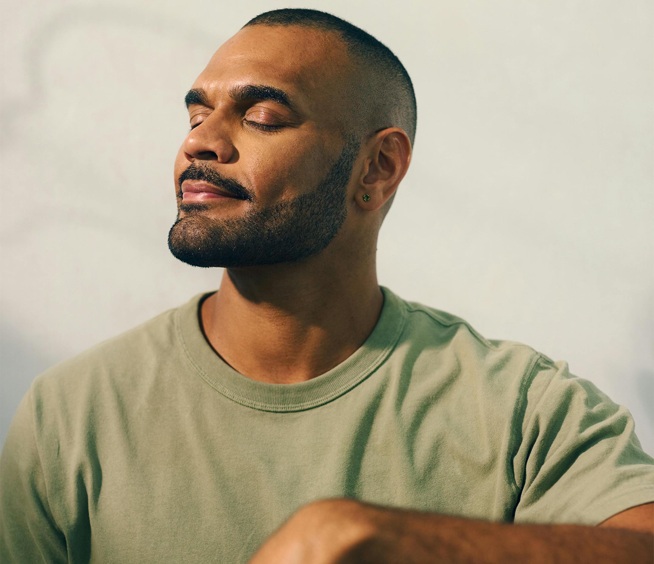 Man with his eyes closed