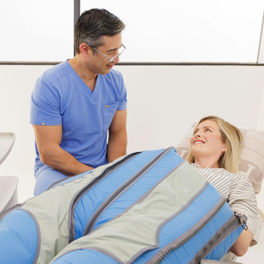 Dr. Leif Rogers with patient