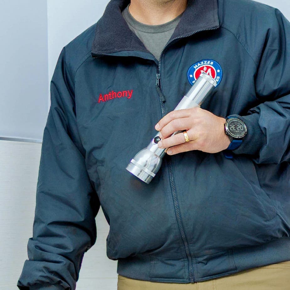 closeup of an employees jacket
