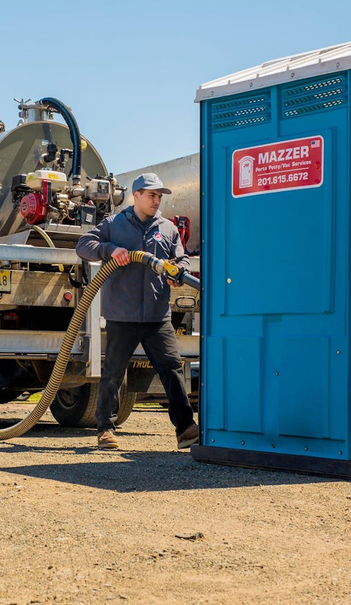 plumber at porta-john