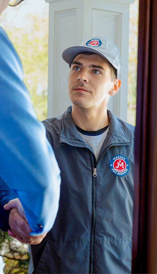 plumber with client