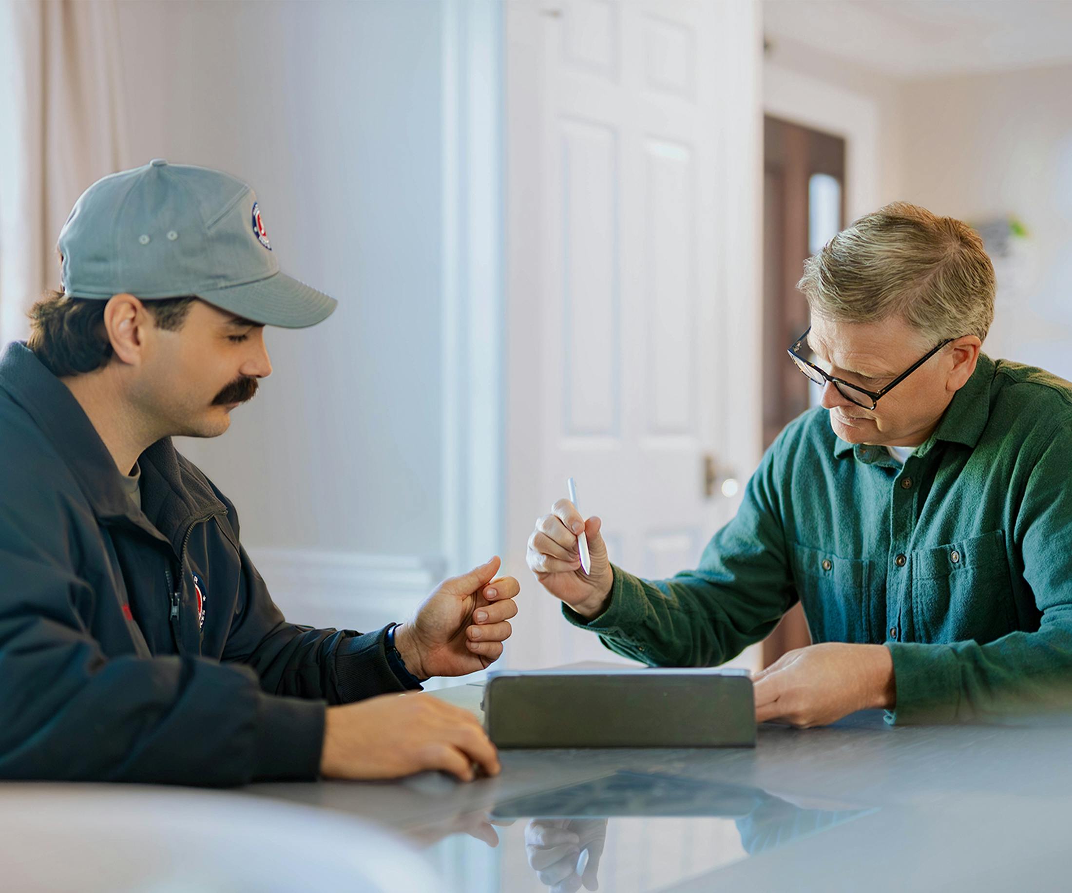 employee with a client