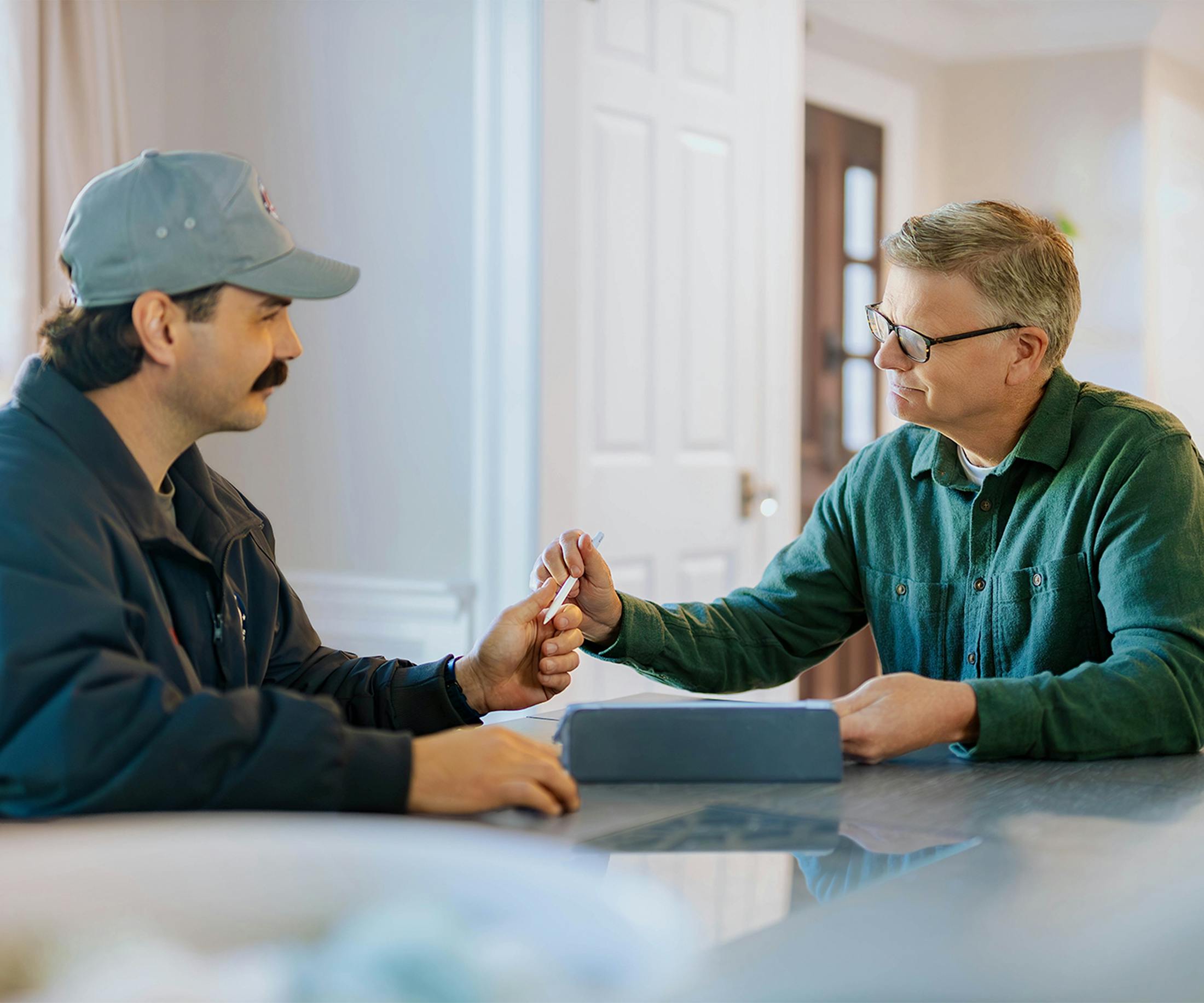 employee with a client