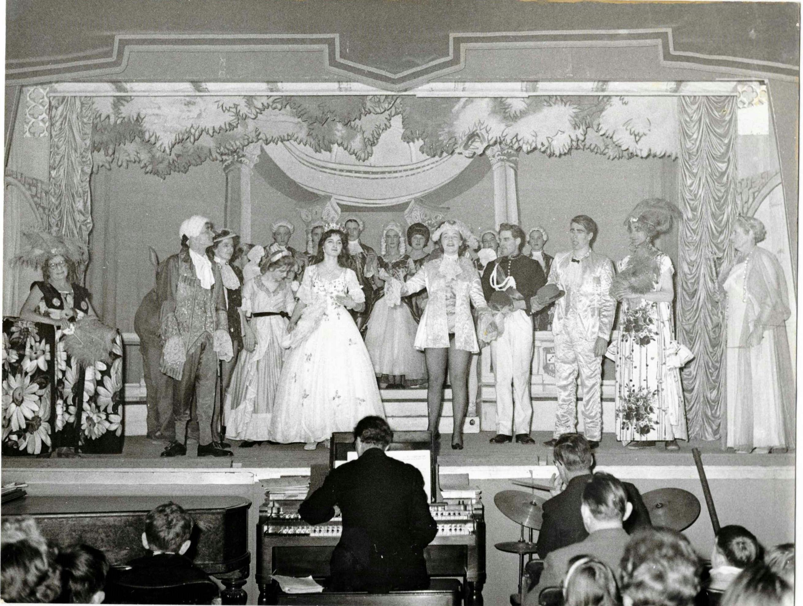 Image of the final curtain call for the production of Cinderella at the Selsey Pavilion, 1953
