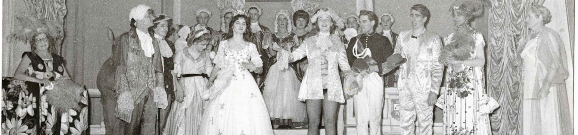 Image of the final curtain call for the production of Cinderella at the Selsey Pavilion, 1953