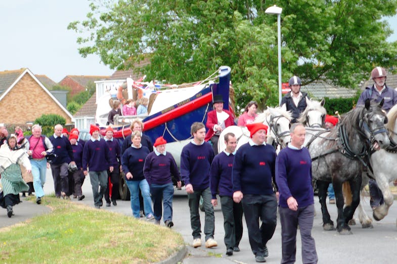 Marking 150th anniversary of Selsey RNLI Lifeboat Station in 2011 Re-enacting the events of 5th June 1861 of the first Lifeboat to Selsey to mark its 150th year anniversary