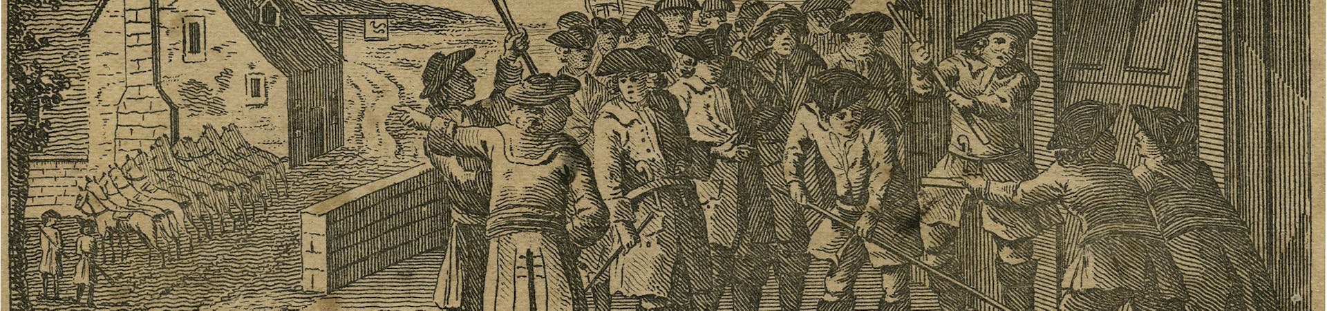 A representation of smuggler's breaking open ye King's Custom House at Poole