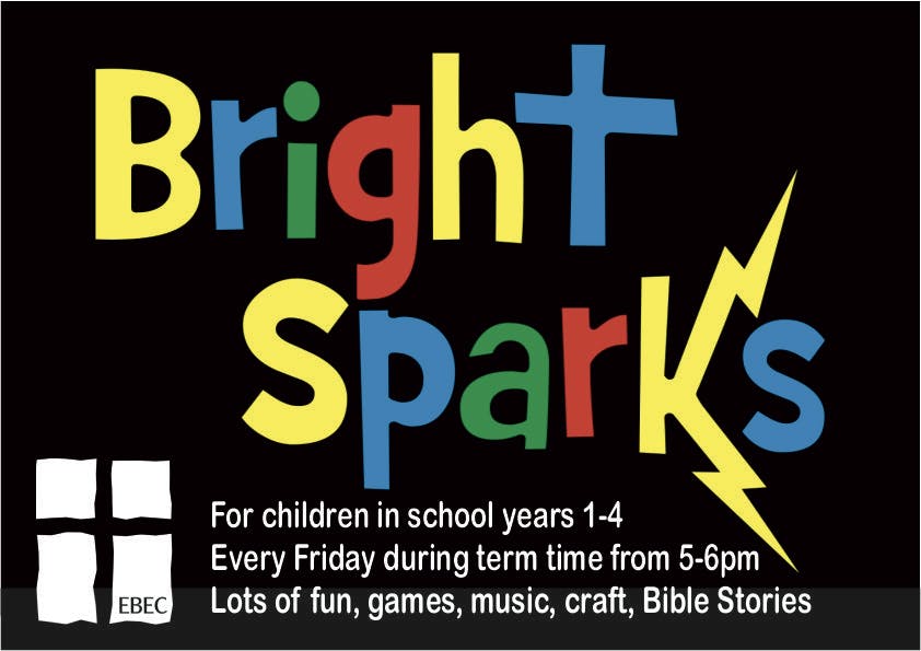 Bright sparks advert for school years 1-4 youth club every friday during term time 17:00-18:00