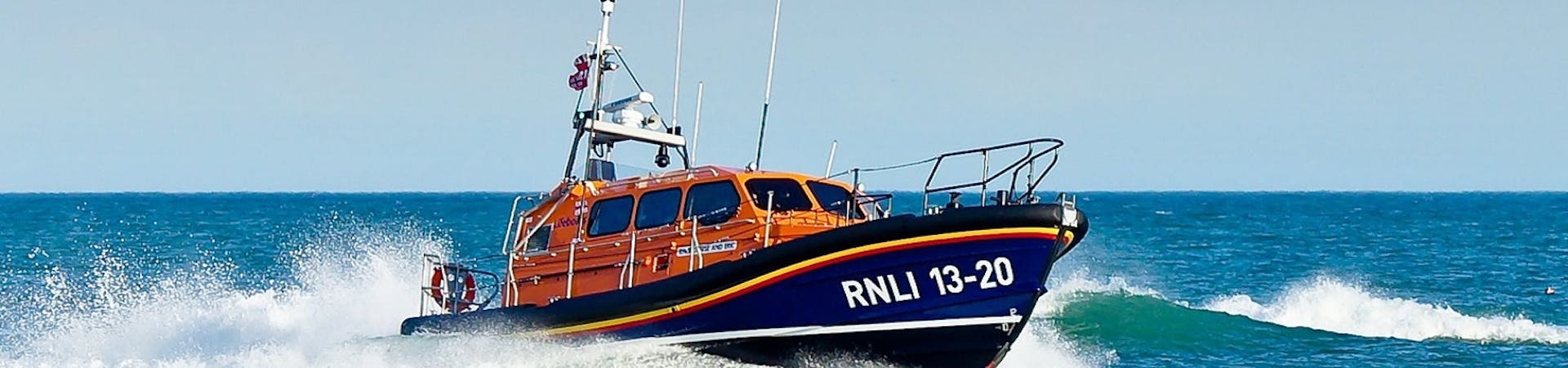 RNLI Selsey Lifeboat out on manoevre in the open sea