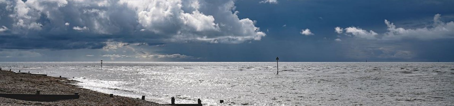 Grey sky with clouds gathering above Marine Beach