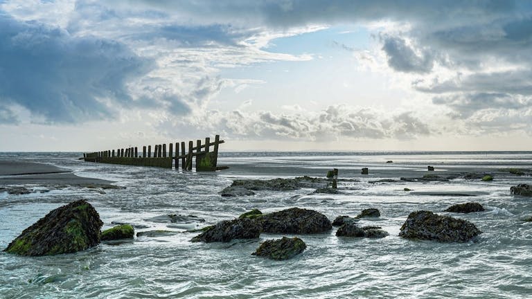 RSPB Medmerry Beach at Low tide 