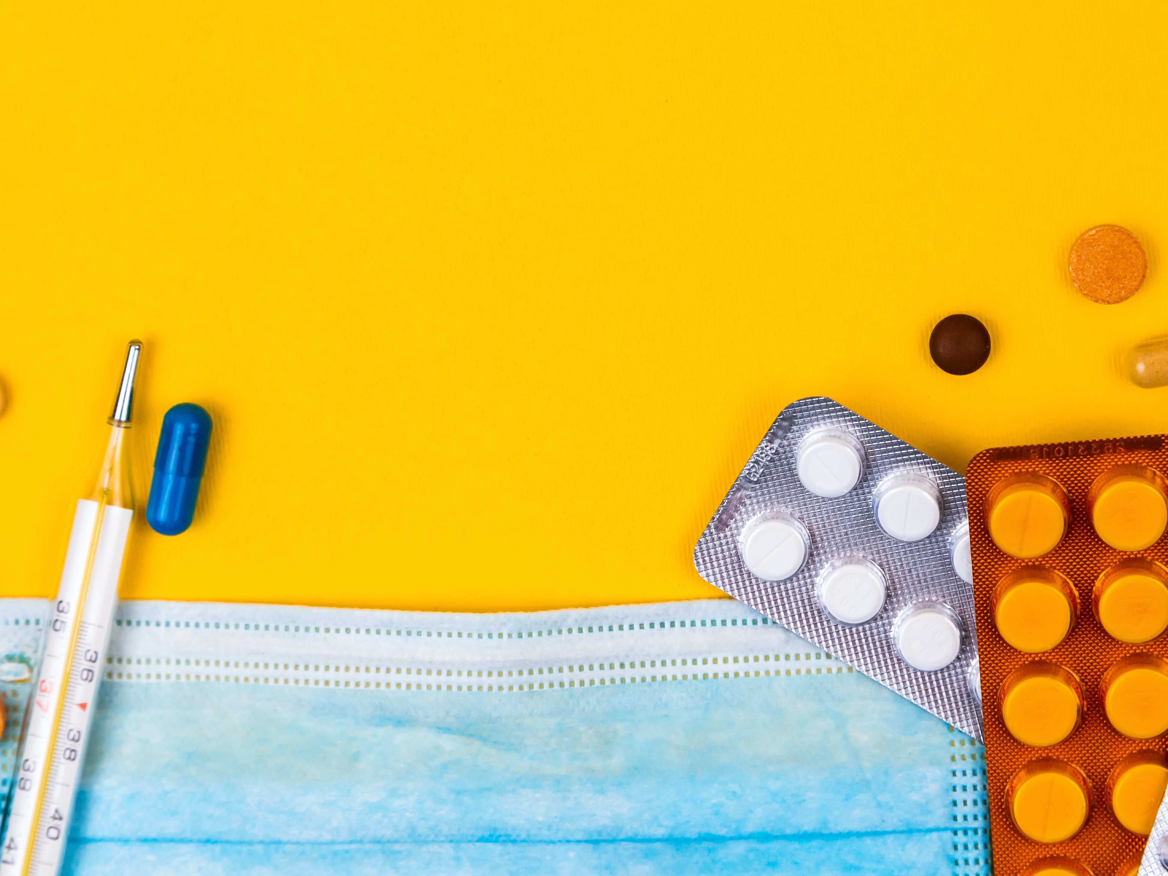 medication and thermometer