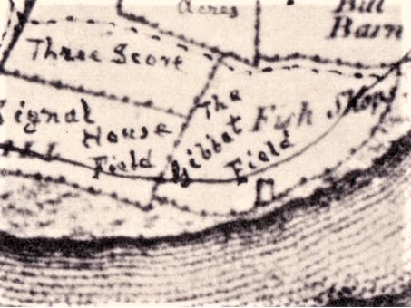 Section of 1778 Yeakell and Gardners Map of Selsey with Annotations in 1906 by Covis Brown