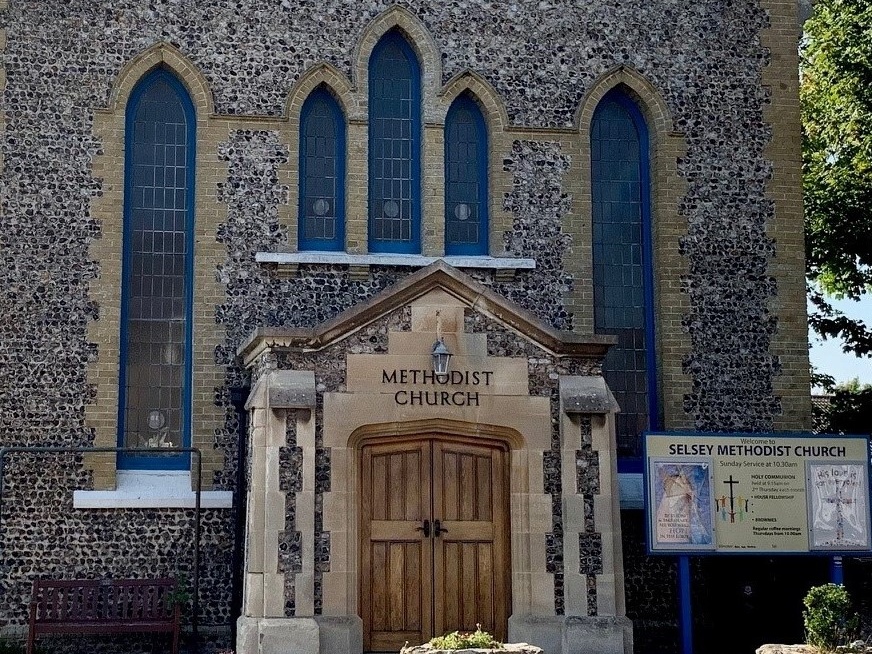 Selsey Methodist Church front door 