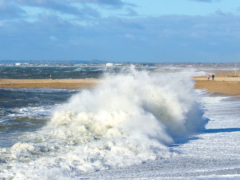 Waves crashing on the beach at Selsey courtesy of coastalJJ Waves crashing on the beach at Selsey