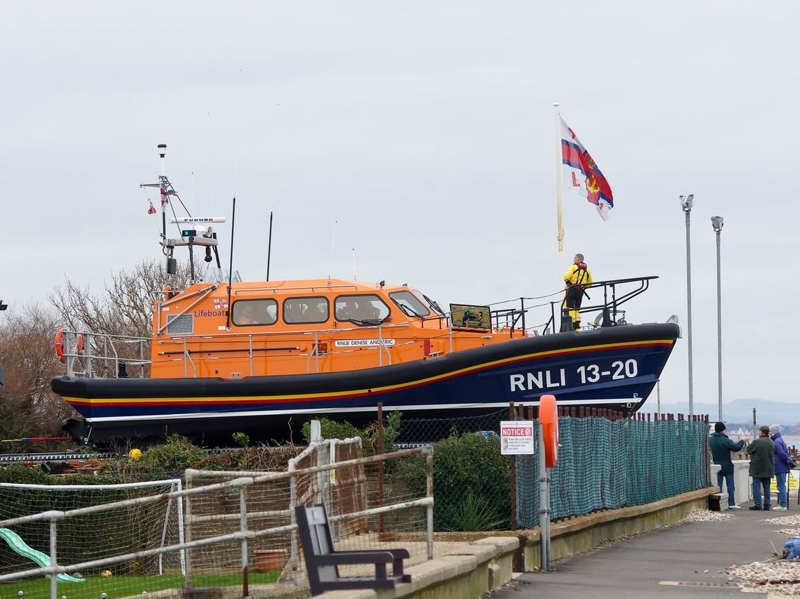 Lifeboat at Selsey infront of the Lifeboat station at Selsey 