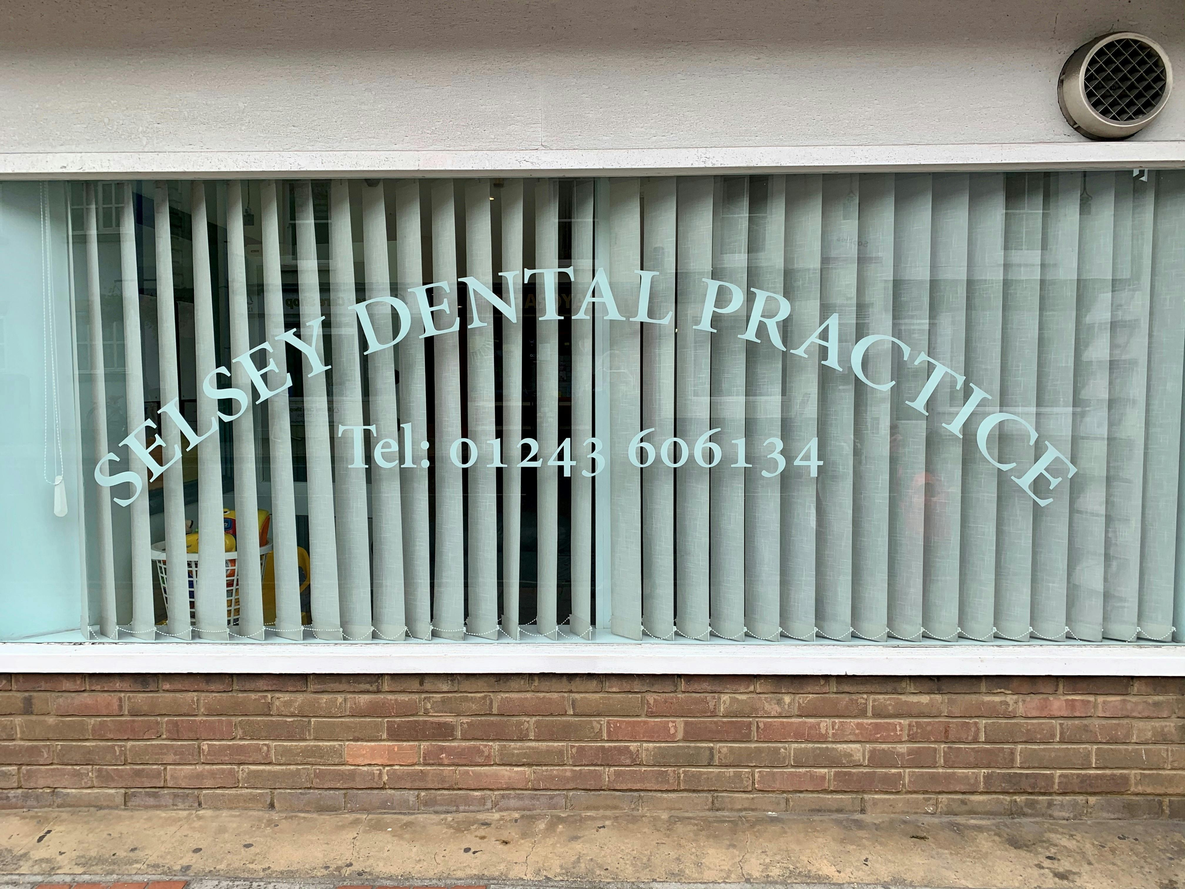 Selsey Dental Practice front window on High Street 