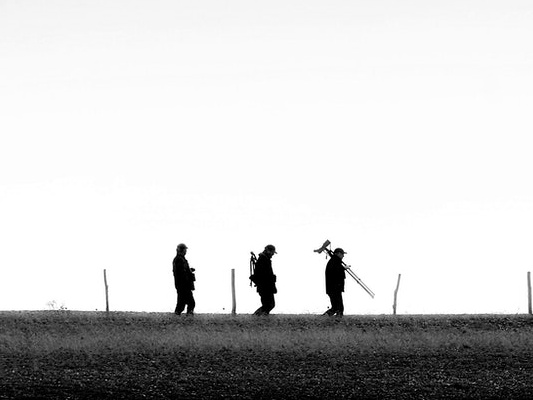Three birders at Pagham Harbour 