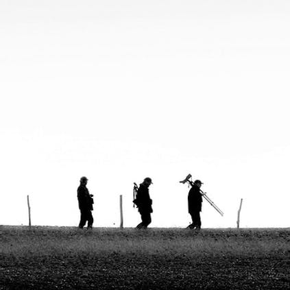 Three birders at Pagham Harbour