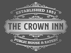 logo of The Crown Inn, stating that it was established in 1851 and is a public house and eatery