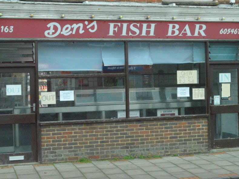 Den's Fish Bar, courtesy of Kieran Snow Shop frontage of Den's Fish Bar