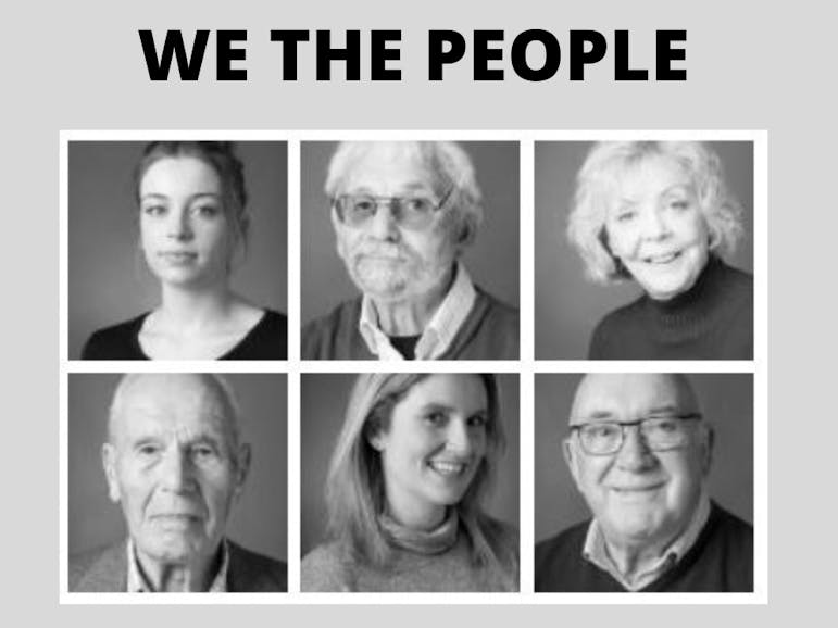 We The People Exhibition Six black and white portraits of volunteers in the Chichester District