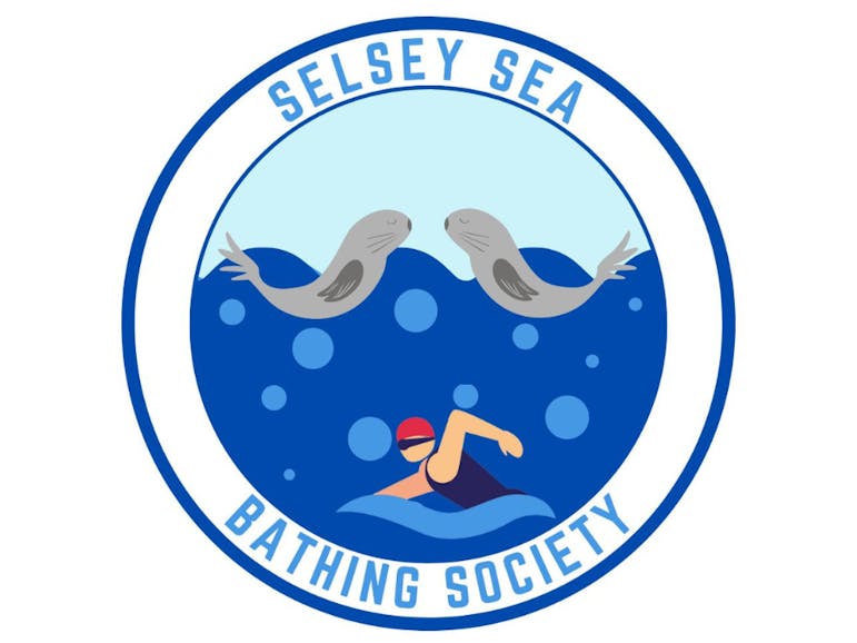 Selsey Sea Bathing Society Illustration of a person swimming in the sea