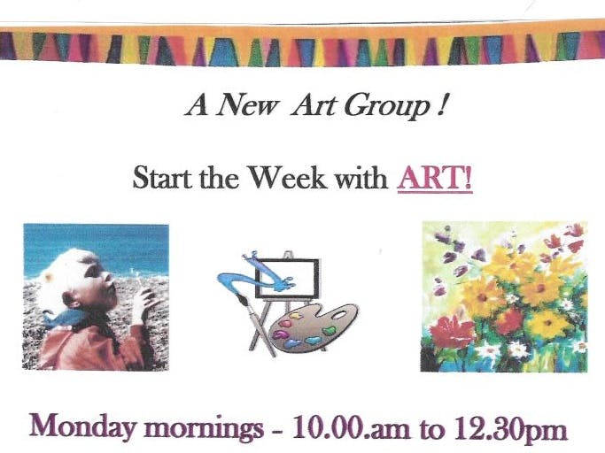 Start the week with Art! promotional poster courtesy of Angela Benwell
