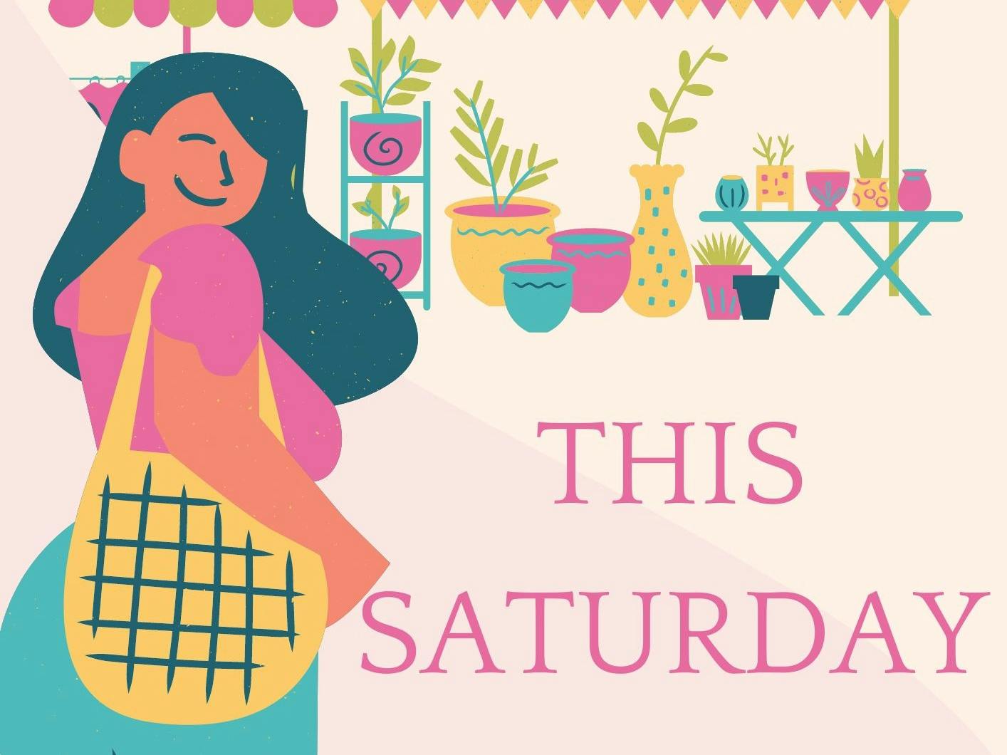 Poster advertising Seal Island Wools Market with the words this saturday