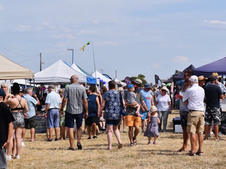 Selsey Lifeboat Village courtesy of RNLI Selsey Photograph of crowds and stalls on lifeboat Sunday