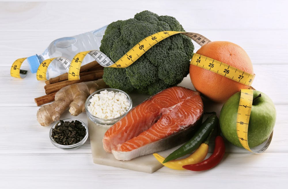 food and measuring tape