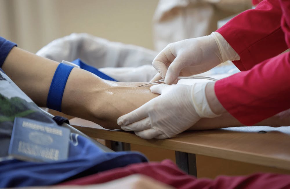 person getting an IV