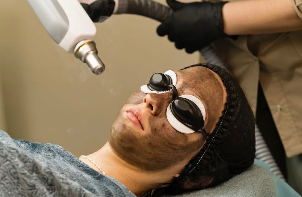 person getting a face treatment