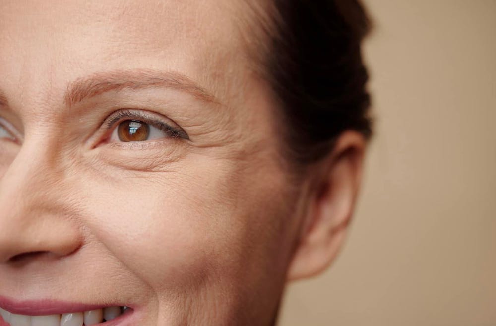 close up of woman's face