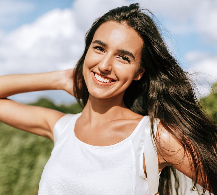woman smiling