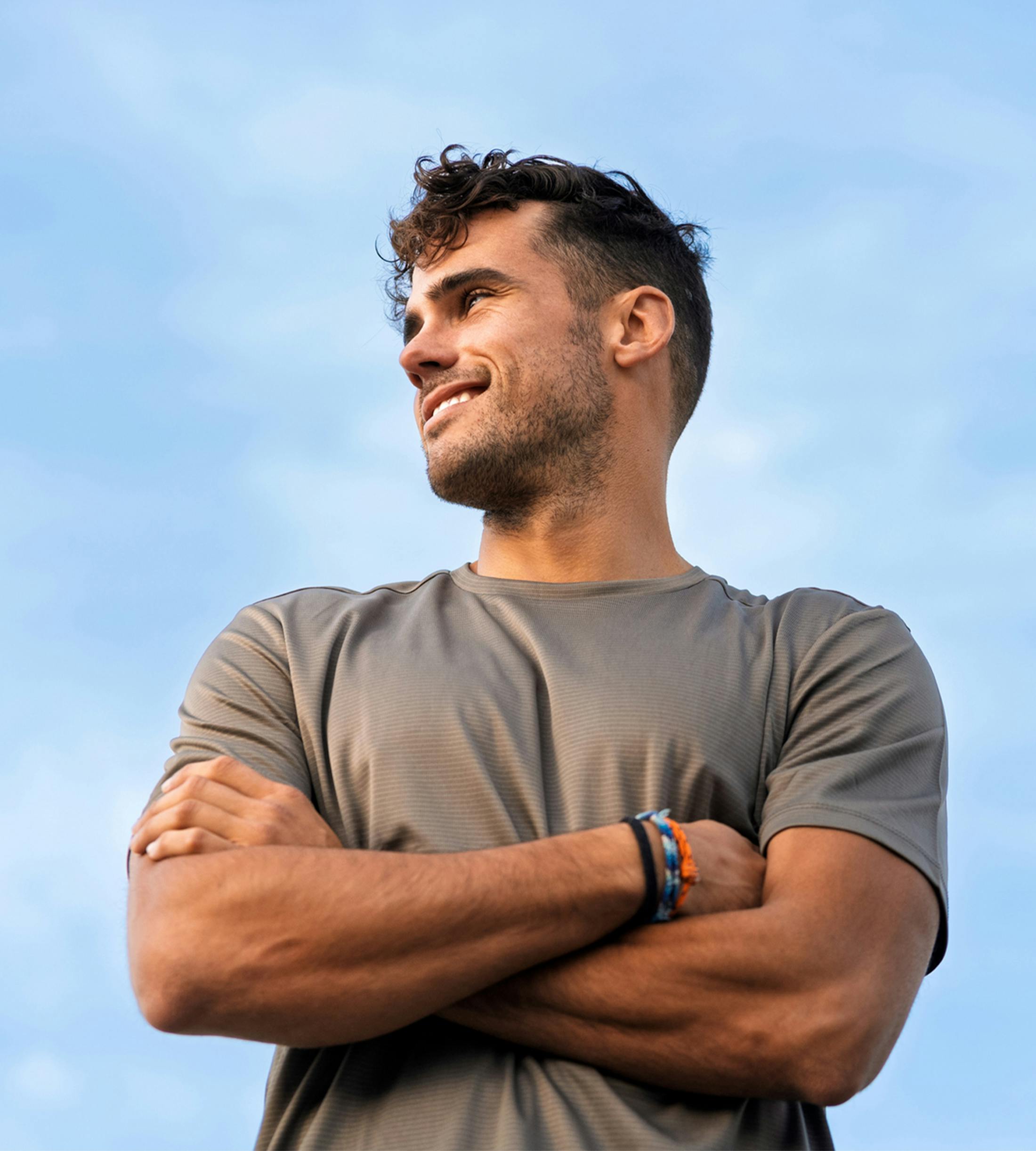 man crossing his arms