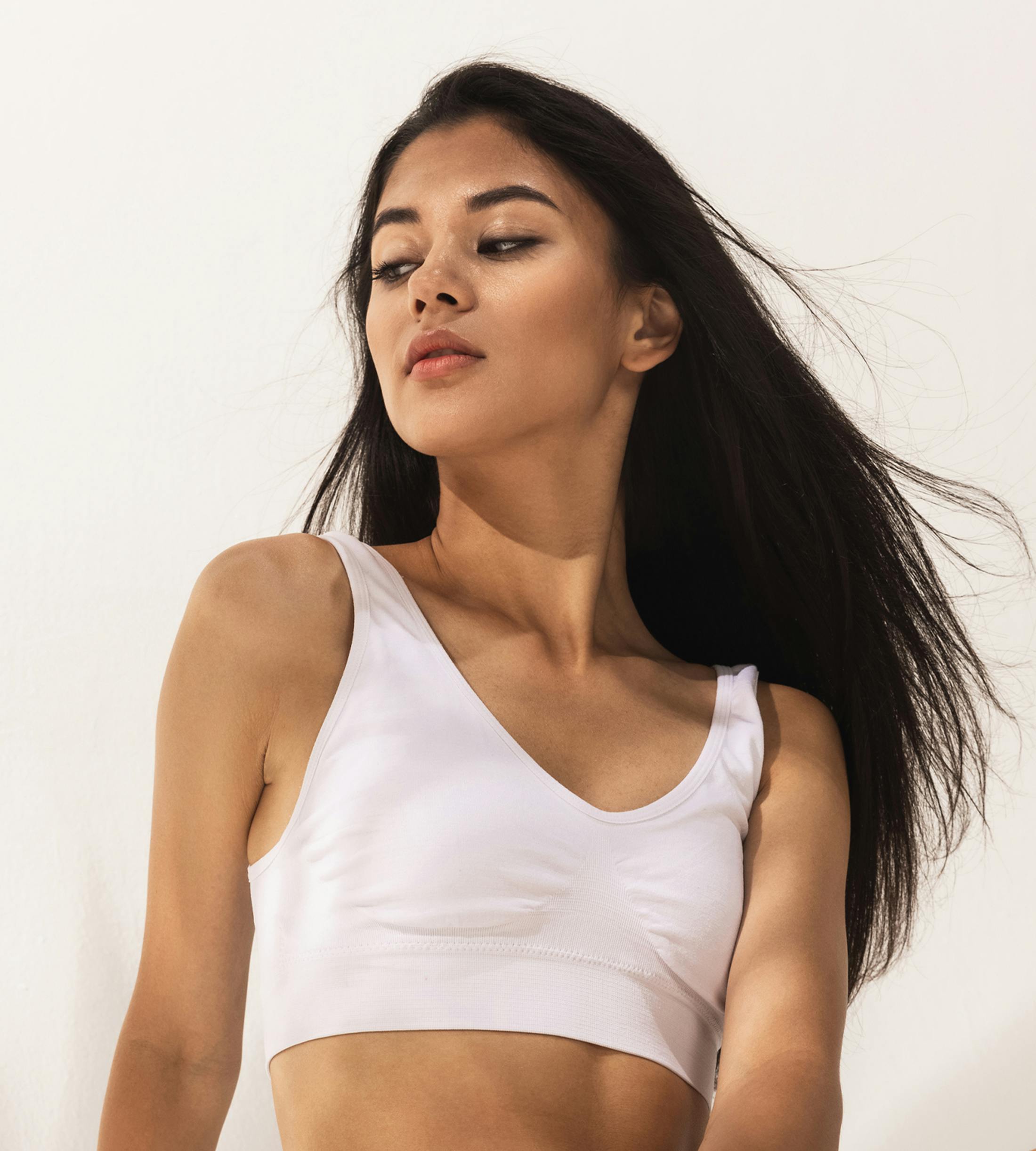 Woman looking off to the side