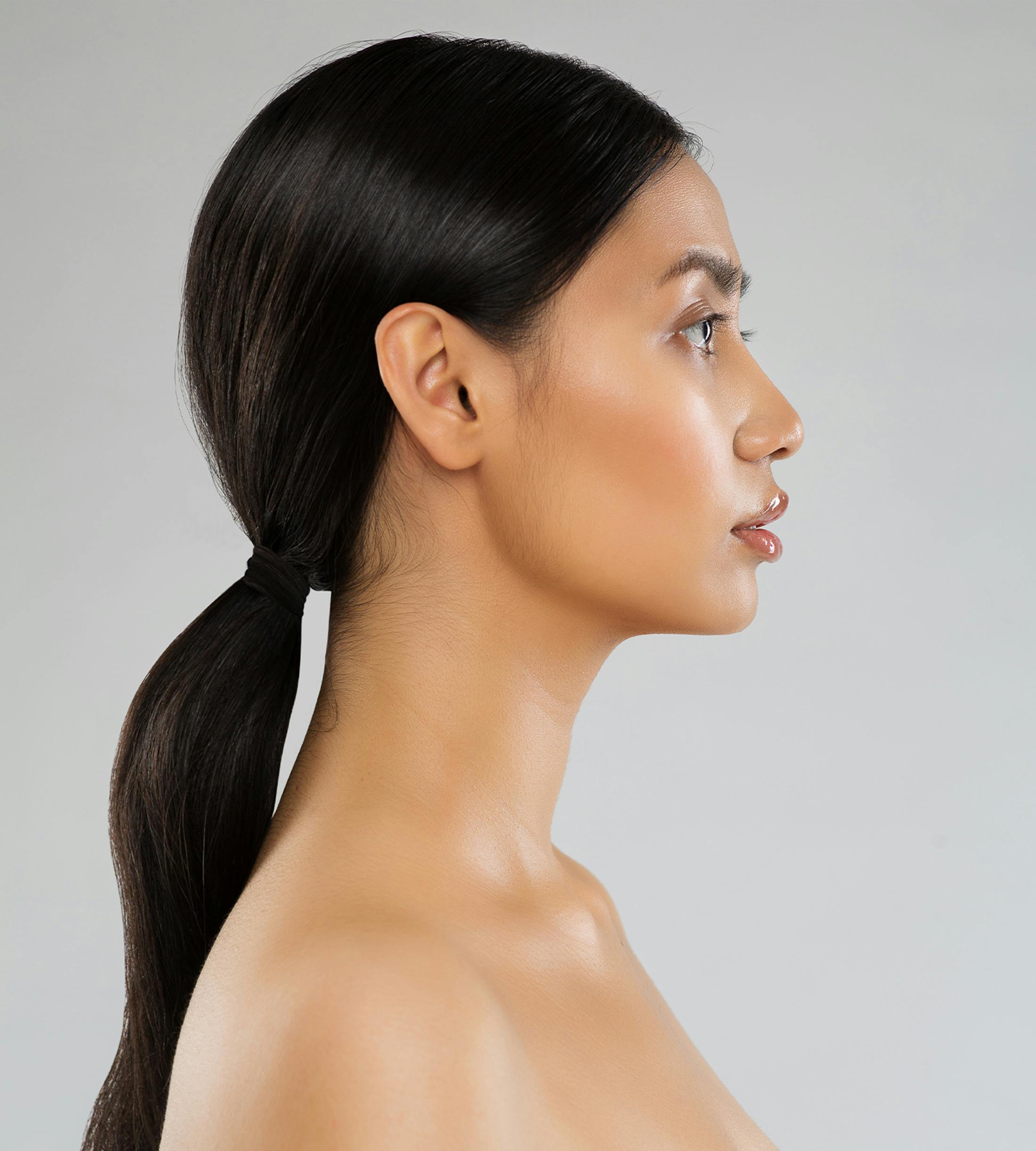 side profile of a woman