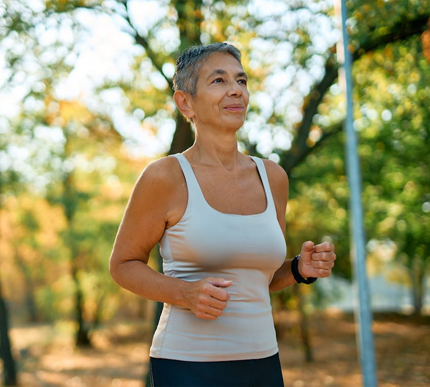 woman running outside