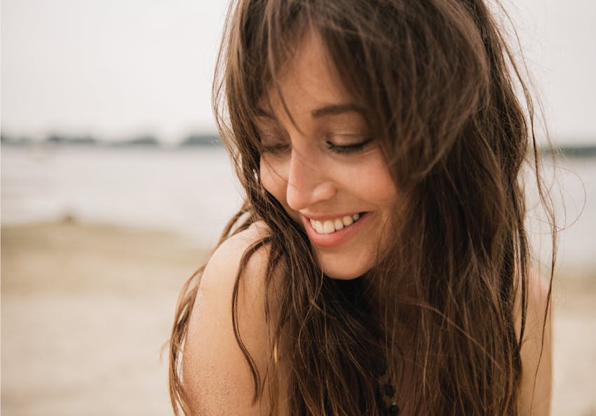 woman with long brown hair
