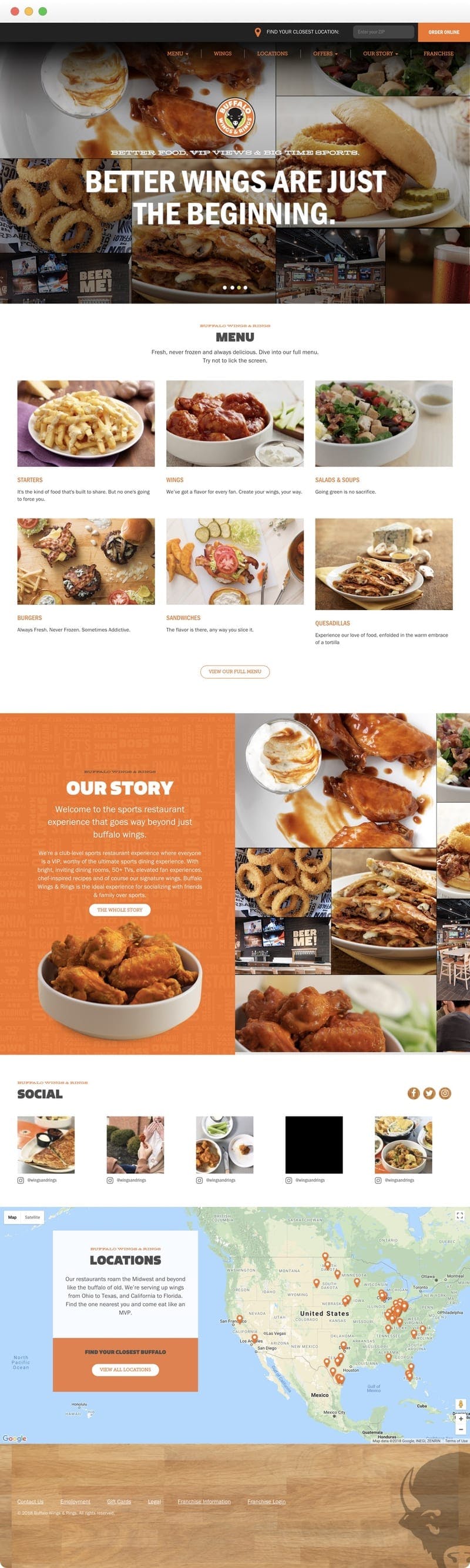 Buffalo Wings & Rings Menu