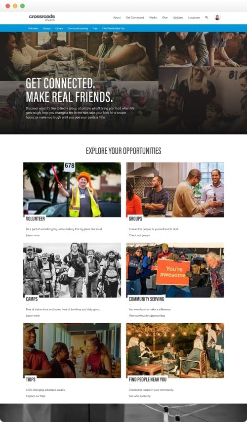 Crossroads Get Connected Landing Page