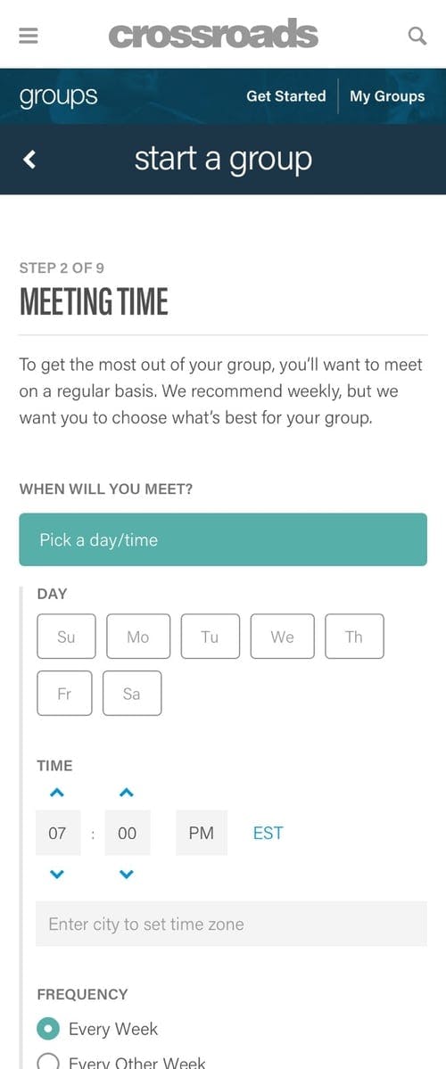 Crossroads Finder - Start a group